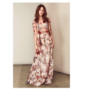 $380 For Love and Lemons Sierra Maxi Dress Blush Floral Size Medium M Revolve